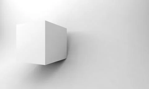 Cube in an empty room. 3d rendering illustration Stock Illustration