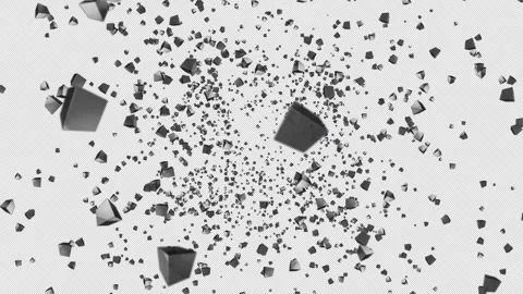 Cube Explosion. Burst of Boxes. Alpha Channel Video stock 293945713