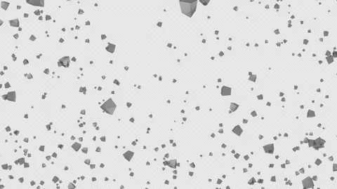 Cube Explosion. Burst of Boxes. Box Shape Particle Blast. Alpha Channel Stock Footage 288423607