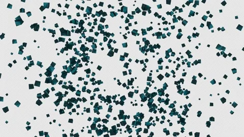 Cube Explosion. Burst of Boxes. Box Shape Particle Blast. Alpha Channel Stock Footage 288425242