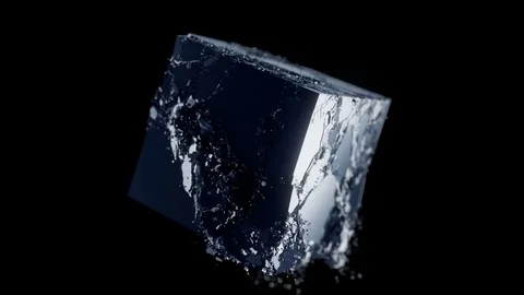 Cube explosion in slow motion (cg, alpha matte, 4k) Stock Footage 71184124