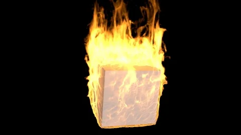 Cube fire circle round #10 Stock Footage 106944818