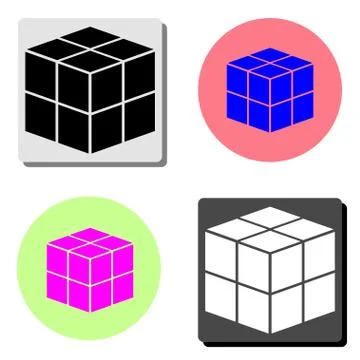 Cube. flat vector icon Illustrazione stock