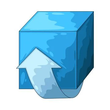 Cube with flip arrows illustration Stock Illustration