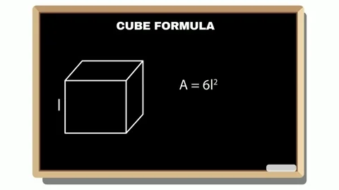 Cube Formula on Blackboard Stock Footage 318282420