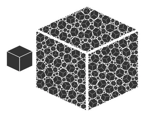 Cube Fractal Collage of Cube Icons Ilustração Stock