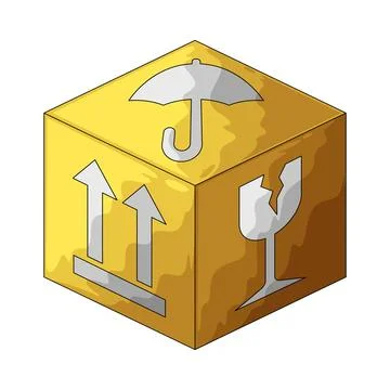 Cube with fragile symbol illustration Stock Illustration