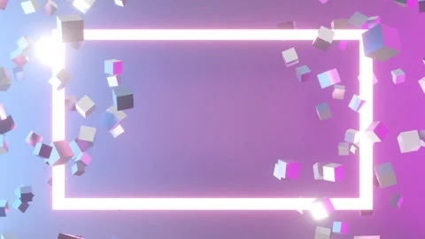 Cube Frame Neon Vídeo Stock 299821334