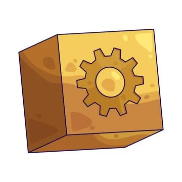 Cube with gear illustration Illustrazione stock