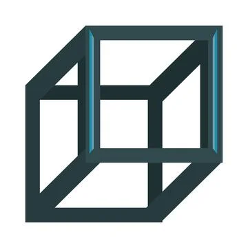 Cube geometric figure tech Stock Illustration