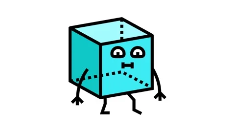 Cube geometric shape character color icon animation Stock Footage 326102313