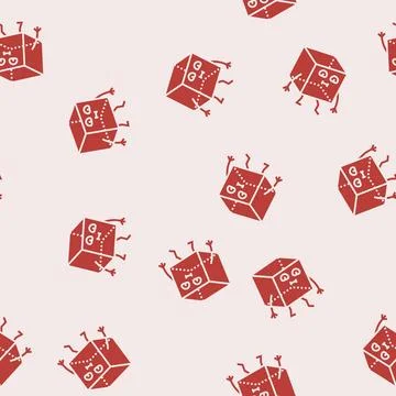 Cube geometric shape character glyph seamless pattern Illustrazione stock