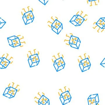 Cube geometric shape character vector seamless pattern Illustrazione stock