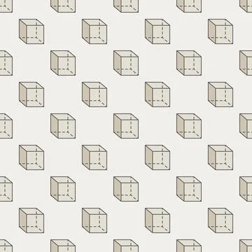 Cube Geometric Shape colored vector seamless pattern. Geometry background Stock Illustration