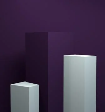 Cube geometric shape scene minimal style 3d rendering. Stock Illustration