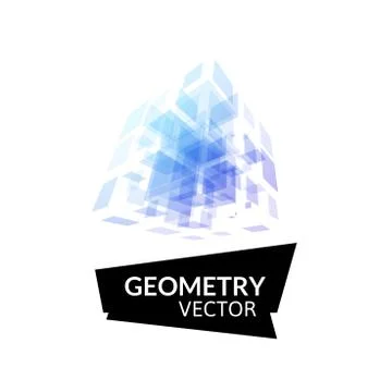 Cube geometry construction icon Stock Illustration