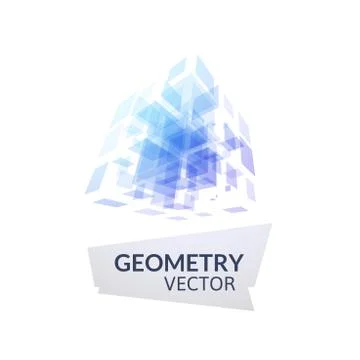 Cube geometry construction icon Stock Illustration