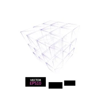 Cube geometry construction icon Stock Illustration
