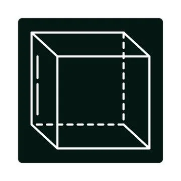 Cube geometry perspective isometric block and line icon Stock Illustration