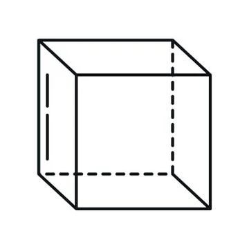 Cube geometry perspective isometric line icon style Stock Illustration