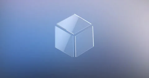 Cube Glass 3d Icon Stock Footage 67205433