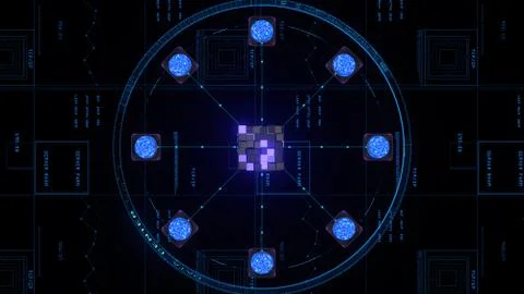 Cube global circle concept Stock Illustration