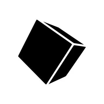 Cube Glyph icon isolated on white background Stock Illustration