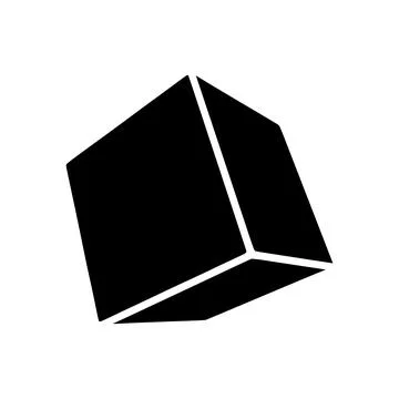 Cube Glyph icon isolated on white background Stock Illustration