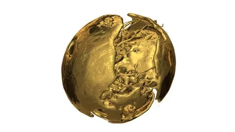 Cube gold made from 3d Concepts used in finance and business Stock Photos