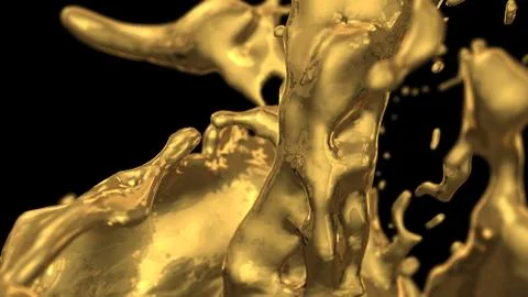 Cube gold made from 3d Concepts used in finance and business Stock Photos