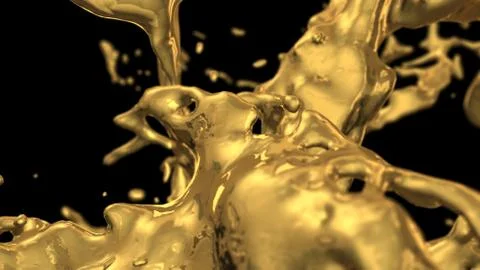 Cube gold made from 3d Concepts used in finance and business Stock Photos