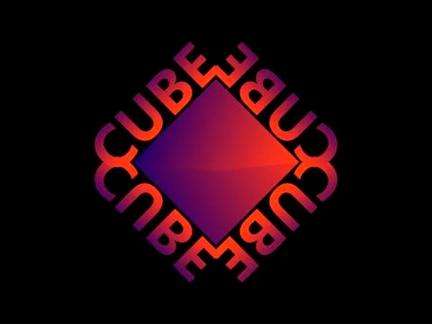 Cube gradient with text, design icons, logo. Vector illustration Stock Illustration