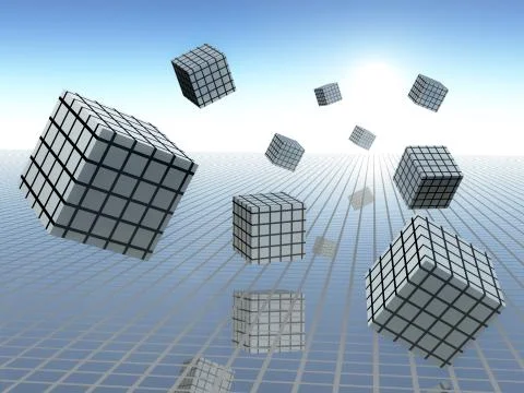 Cube Graphs in Motion Stock Illustration