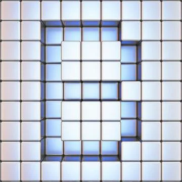 Cube grid Letter B 3D Stock Illustration