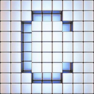 Cube grid Letter C 3D Stock Illustration