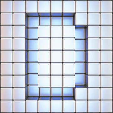 Cube grid Letter D 3D Stock Illustration