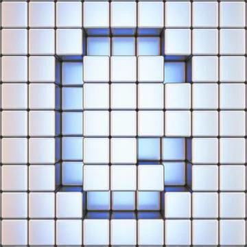 Cube grid Letter G 3D Stock Illustration