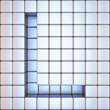 Cube grid Letter L 3D Stock Illustration