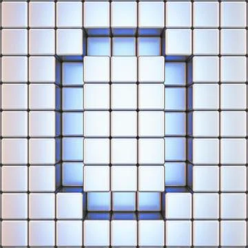Cube grid Letter O 3D Stock Illustration