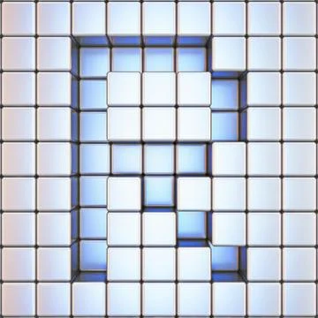 Cube grid Letter R 3D Stock Illustration