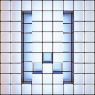 Cube grid Letter W 3D Stock Illustration