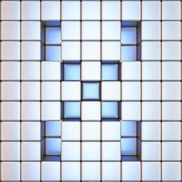 Cube grid Letter X 3D Stock Illustration