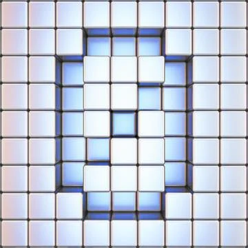 Cube grid Number 0 ZERO 3D Stock Illustration