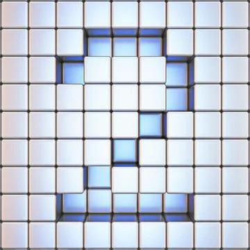 Cube grid Number 2 TWO 3D Stock Illustration