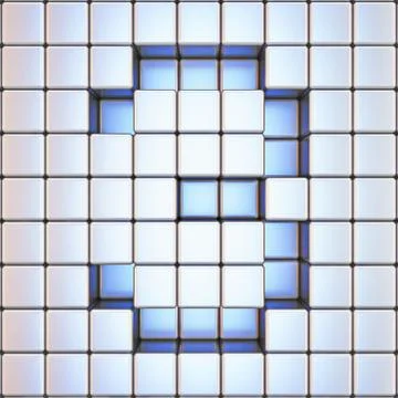 Cube grid Number 3 THREE 3D Stock Illustration