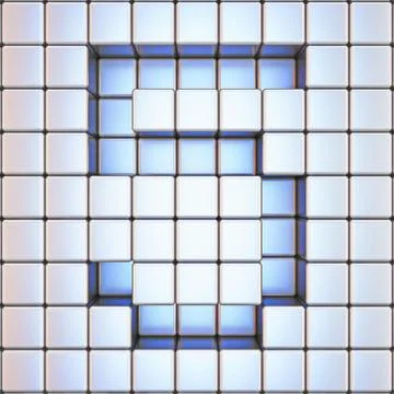 Cube grid Number 5 FIVE 3D Stock Illustration