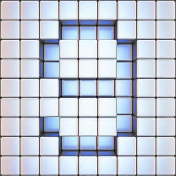 Cube grid Number 9 NINE 3D Stock Illustration