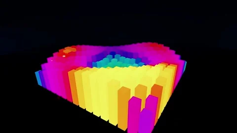 Cube Grid Wave Animation Abstract Background. Cube Grid Wave Animation Loop Stock Footage 335068649