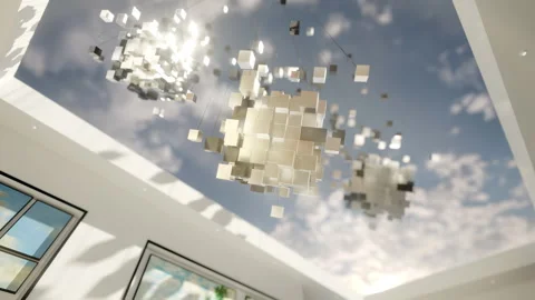 Cube hangings in an elegant hall 動画素材 273690995