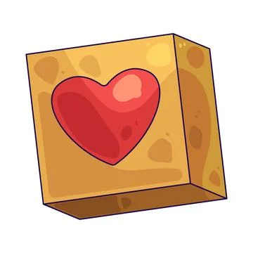 Cube with heart illustration Stock Illustration
